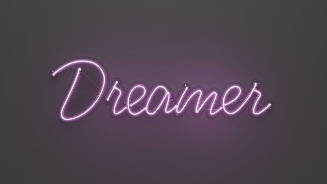 Dreamer - Neon Sign 3D model