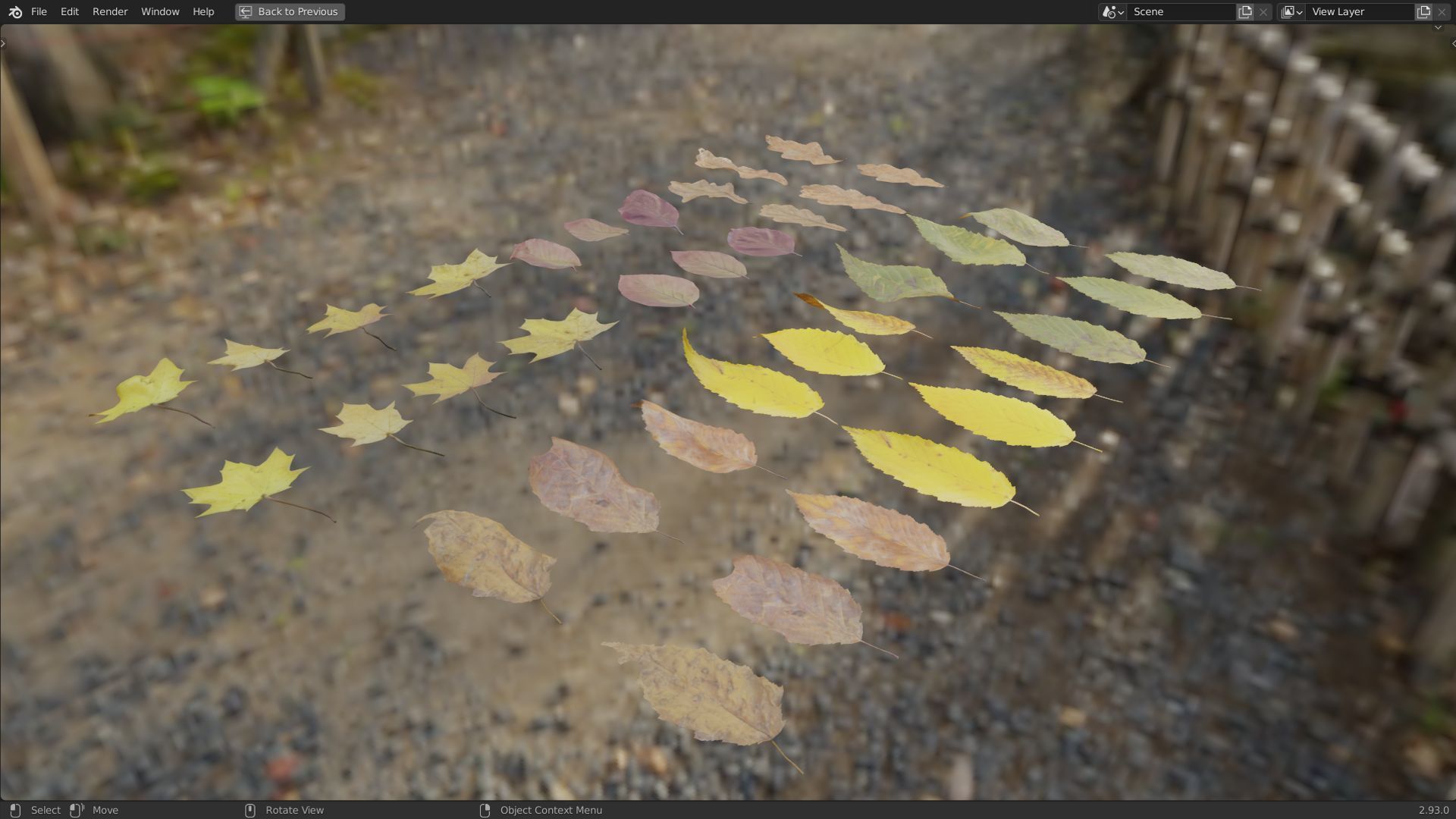 Fall Autumn Leaves Pack 3D model_28