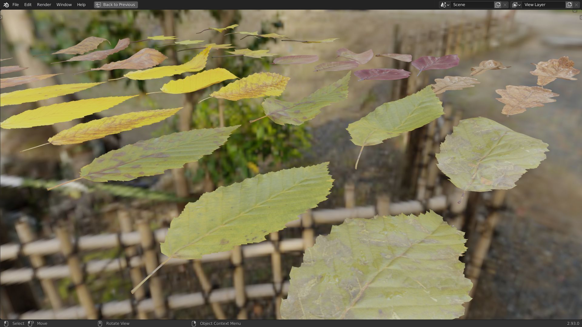 Fall Autumn Leaves Pack 3D model_9