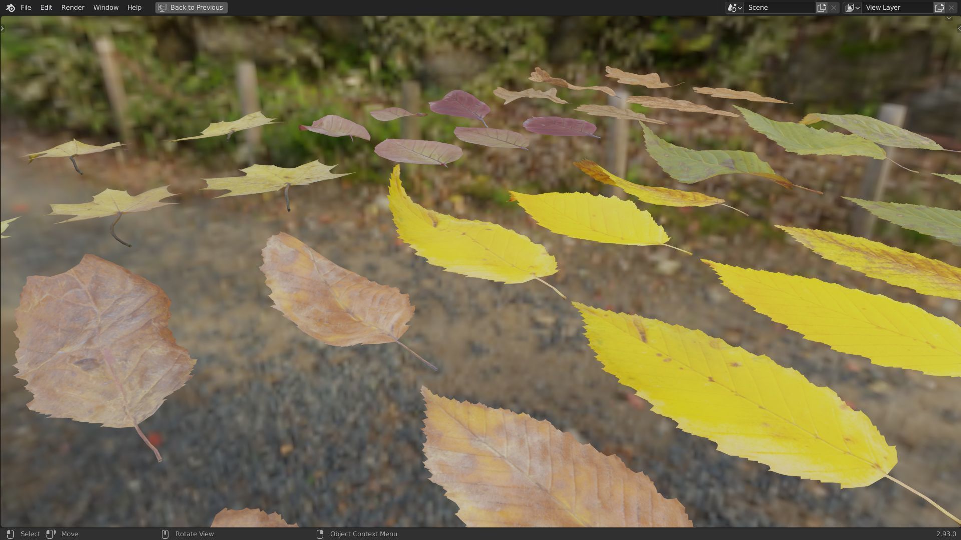 Fall Autumn Leaves Pack 3D model_10