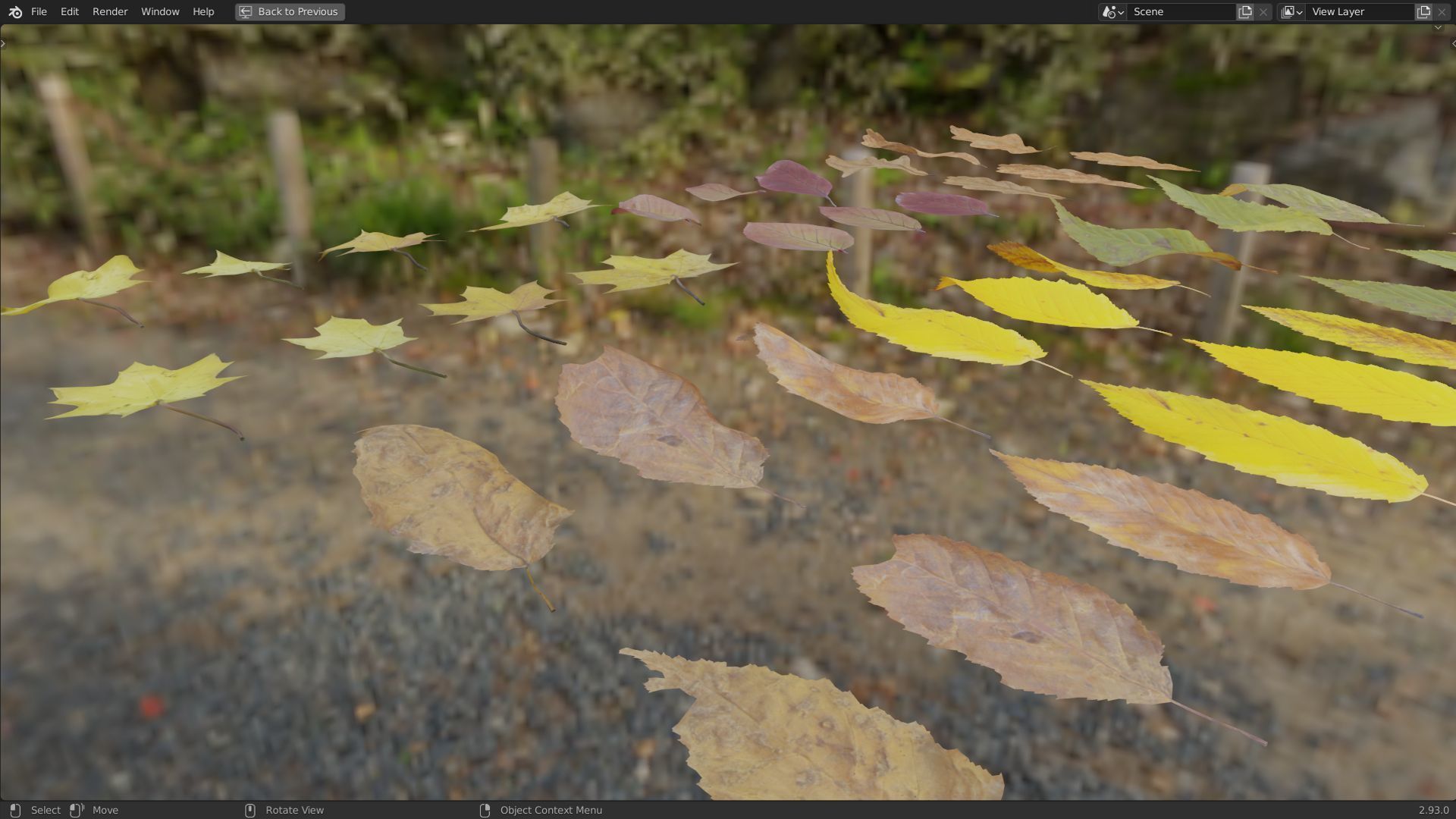 Fall Autumn Leaves Pack 3D model_11