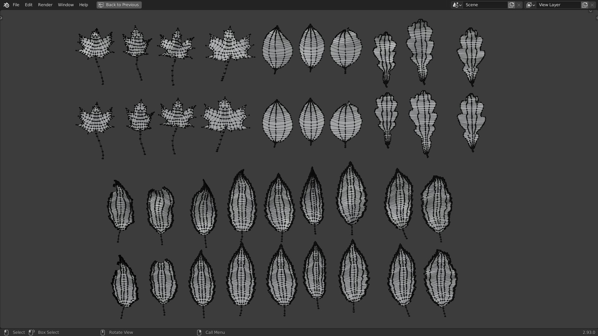 Fall Autumn Leaves Pack 3D model_1