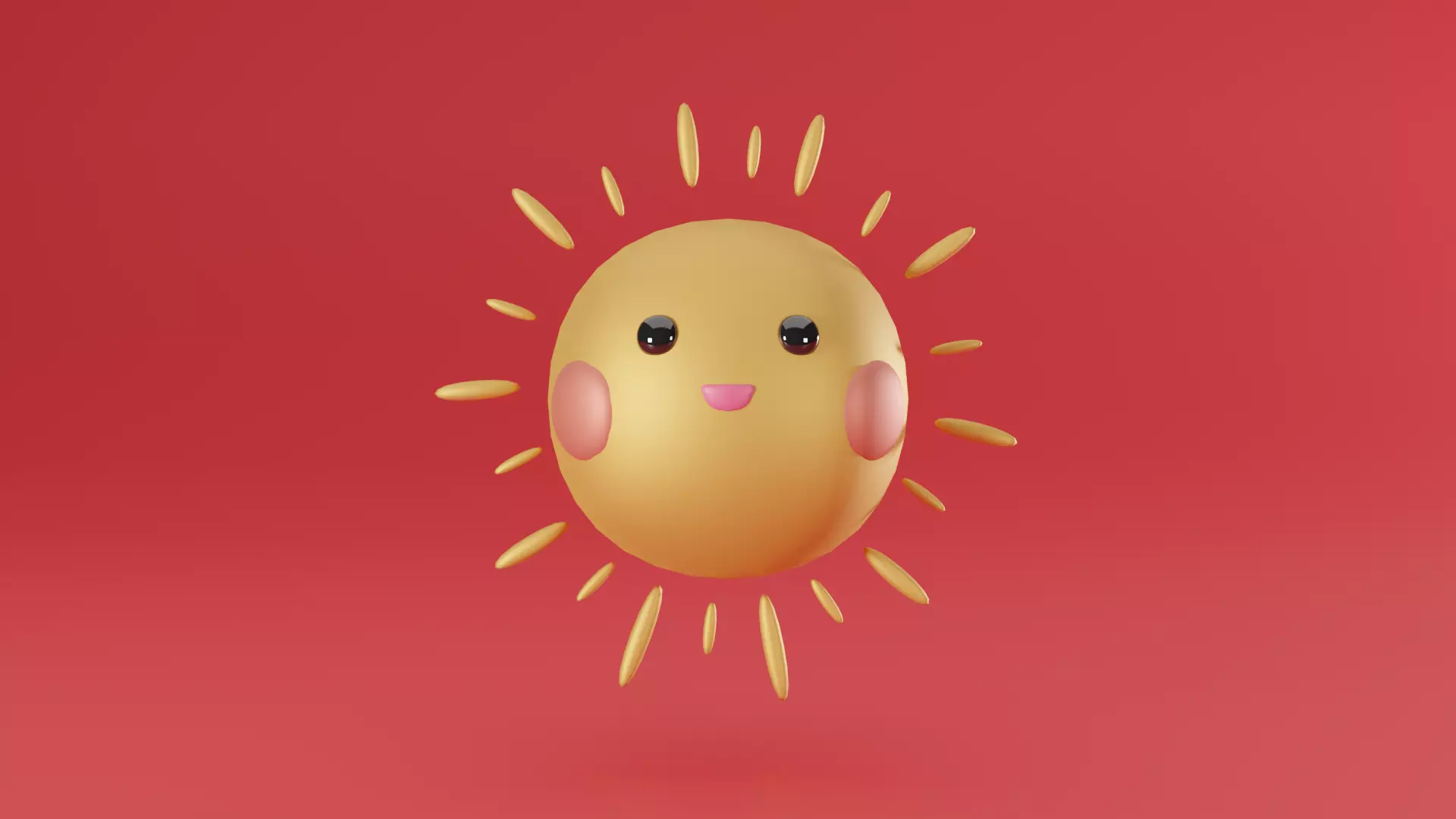 Sun Cartoon 3D model Free low-poly 3D model_0