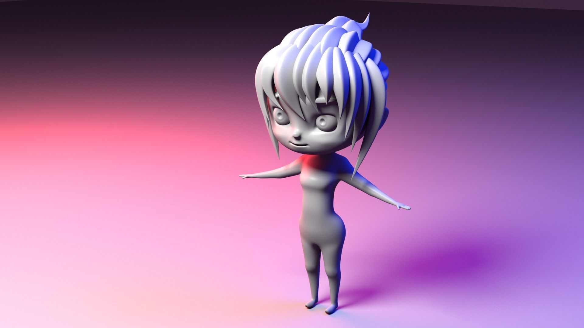 Character chiby Free low-poly 3D model_2
