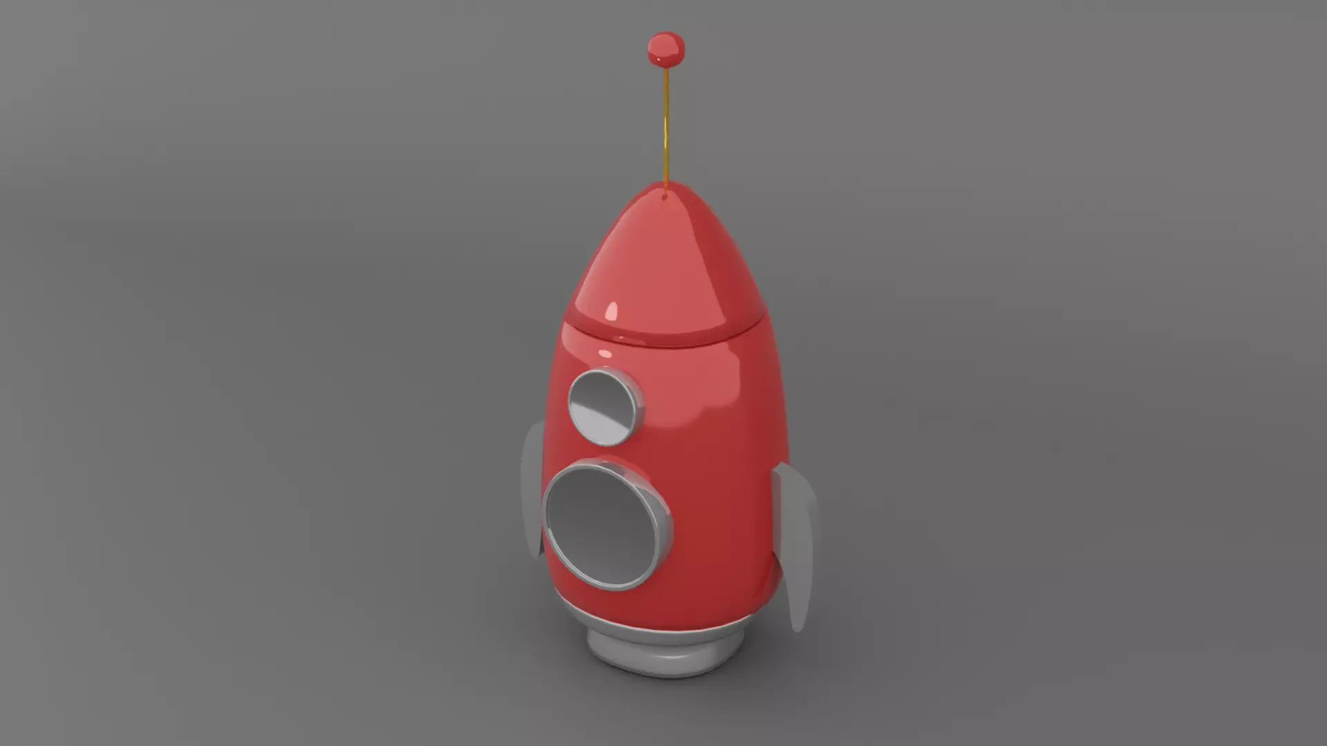 red rocket Low-poly 3D model