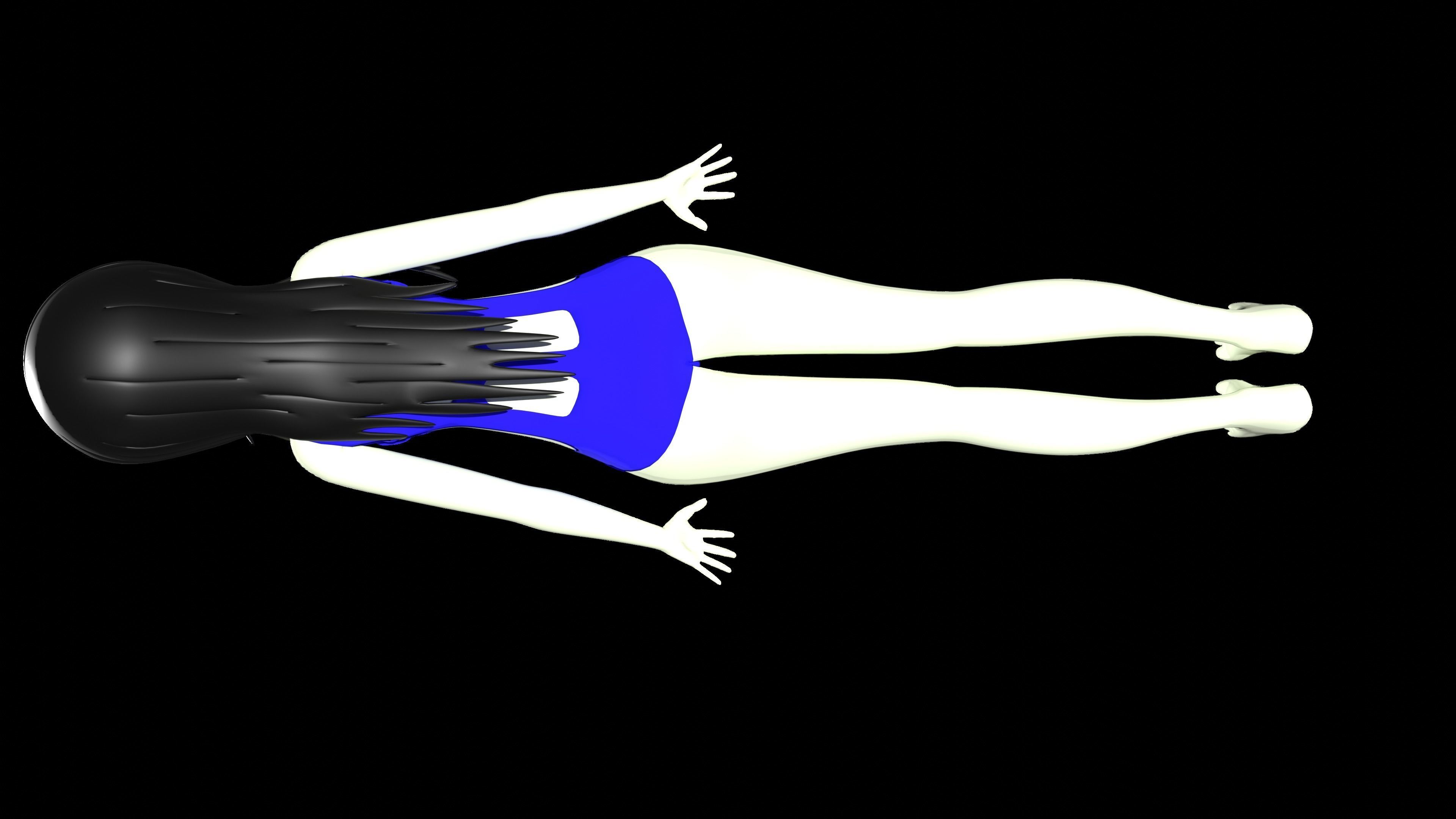anime girl in swimsuit 3D model_8