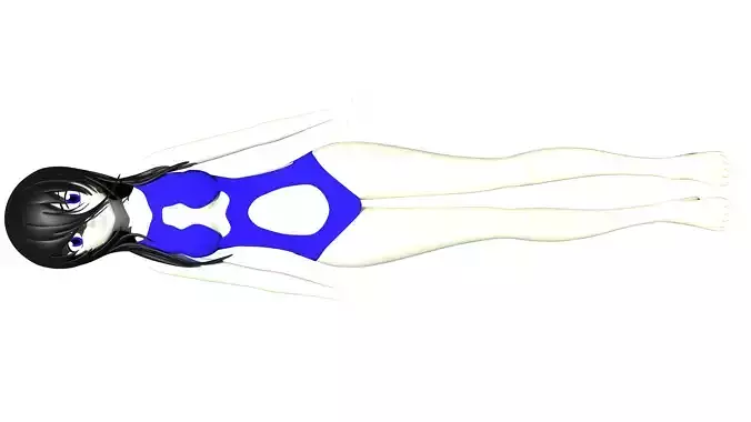 anime girl in swimsuit 3D model