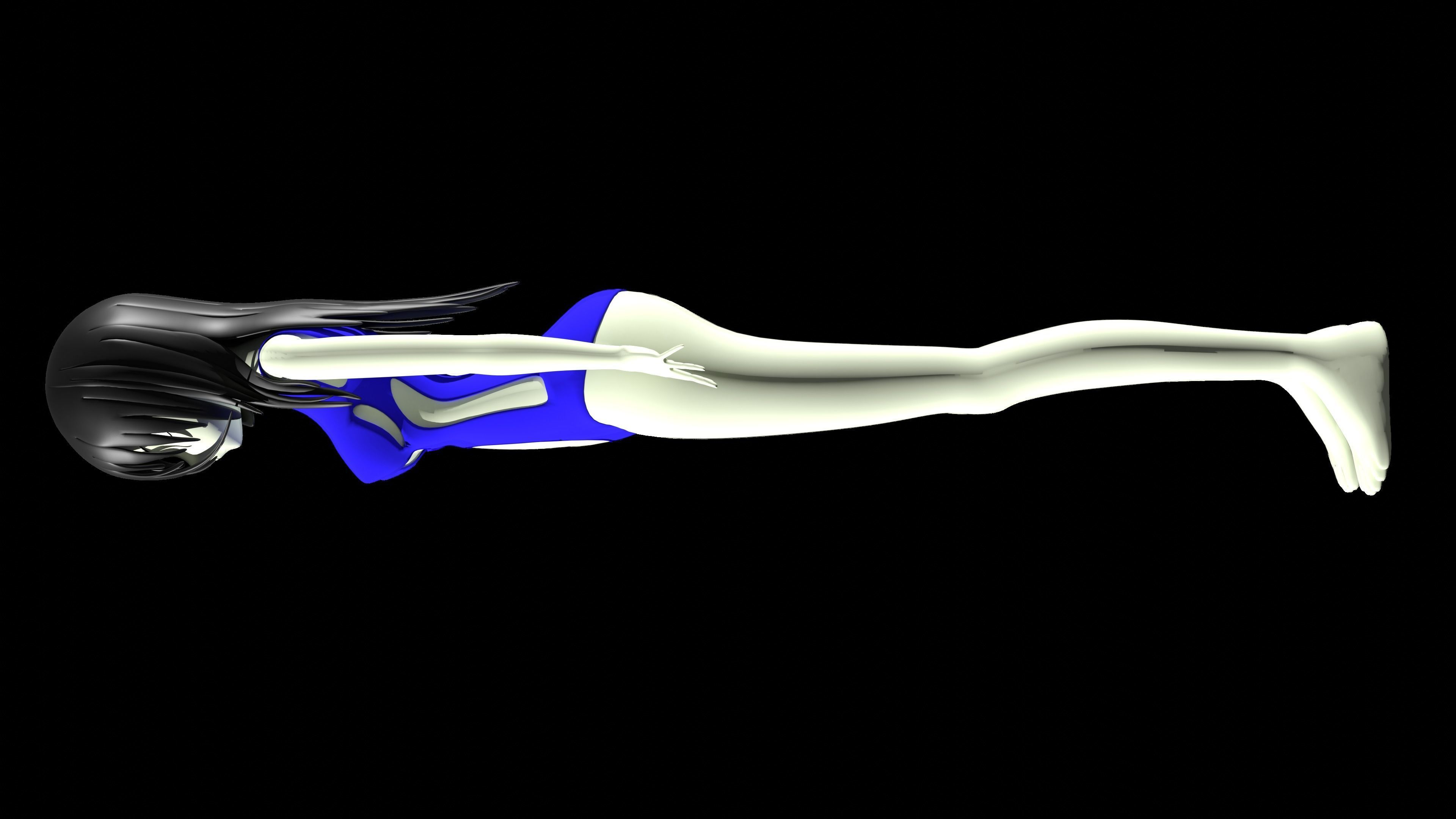 anime girl in swimsuit 3D model_5