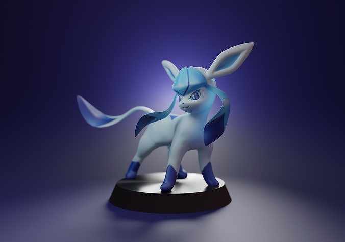 GLACEON - cute 3D printable shiny pokemon 3D print model