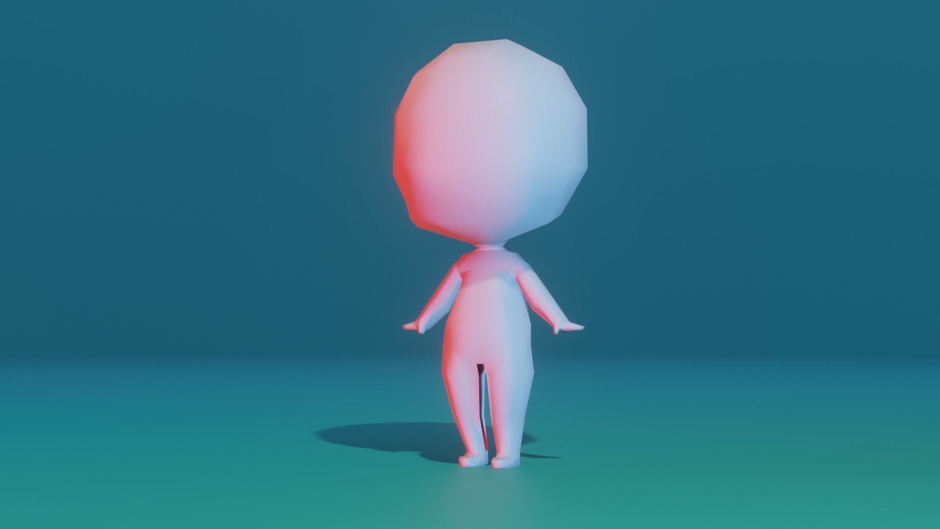 Simple Free Character Free low-poly 3D model_3