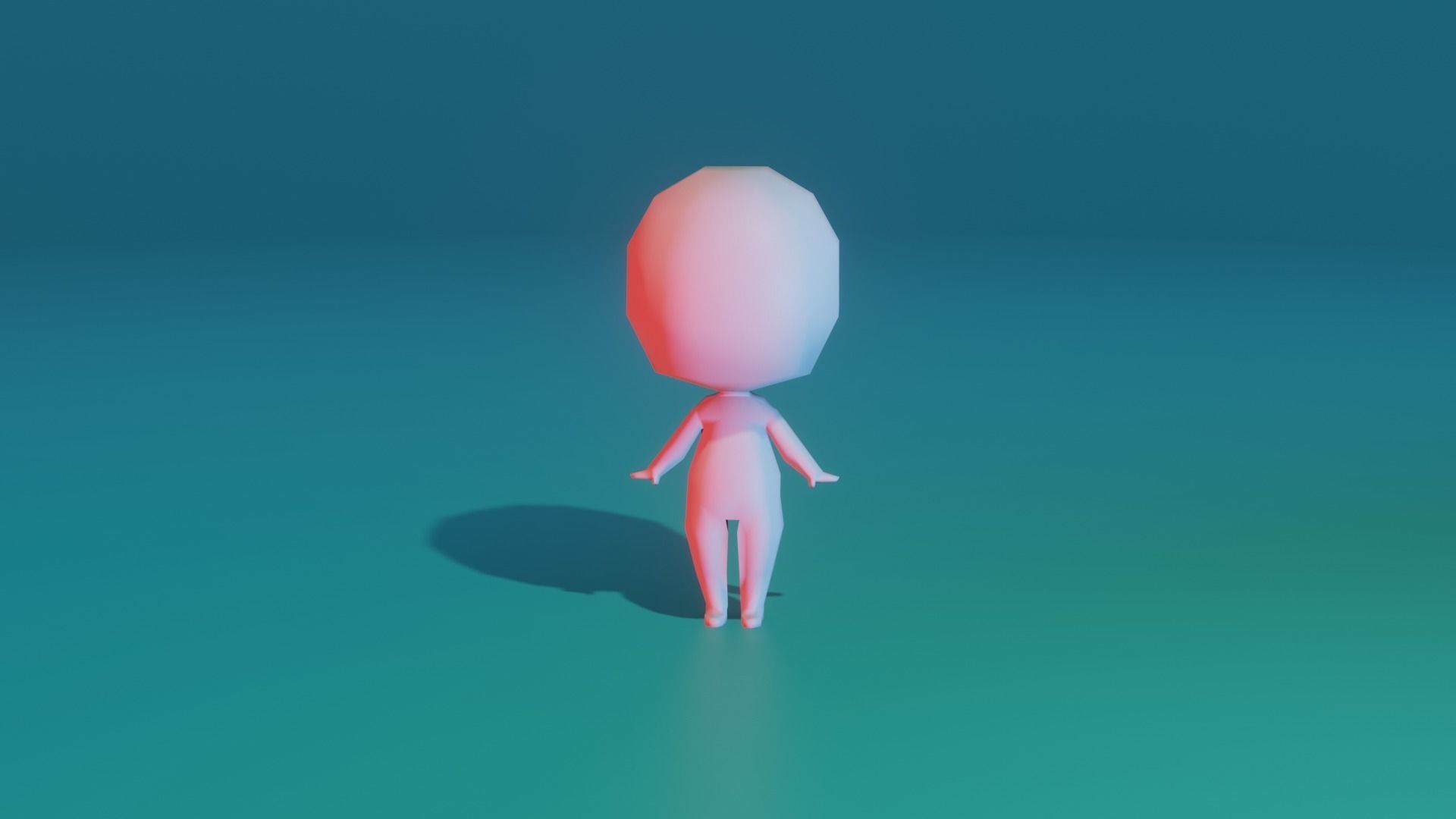 Simple Free Character Free low-poly 3D model_2