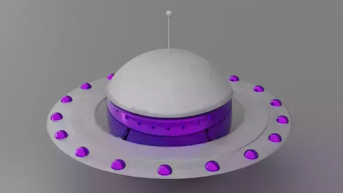 purple ship Low-poly 3D model