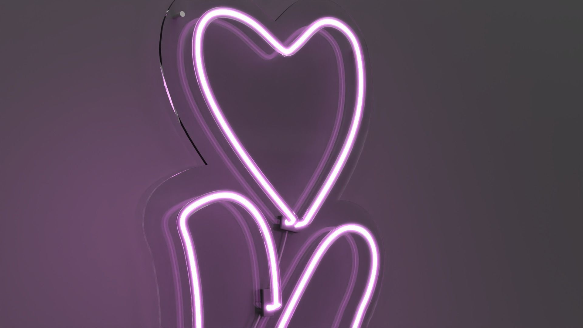 Korean Love Sign - Neon Sign 3D model_1