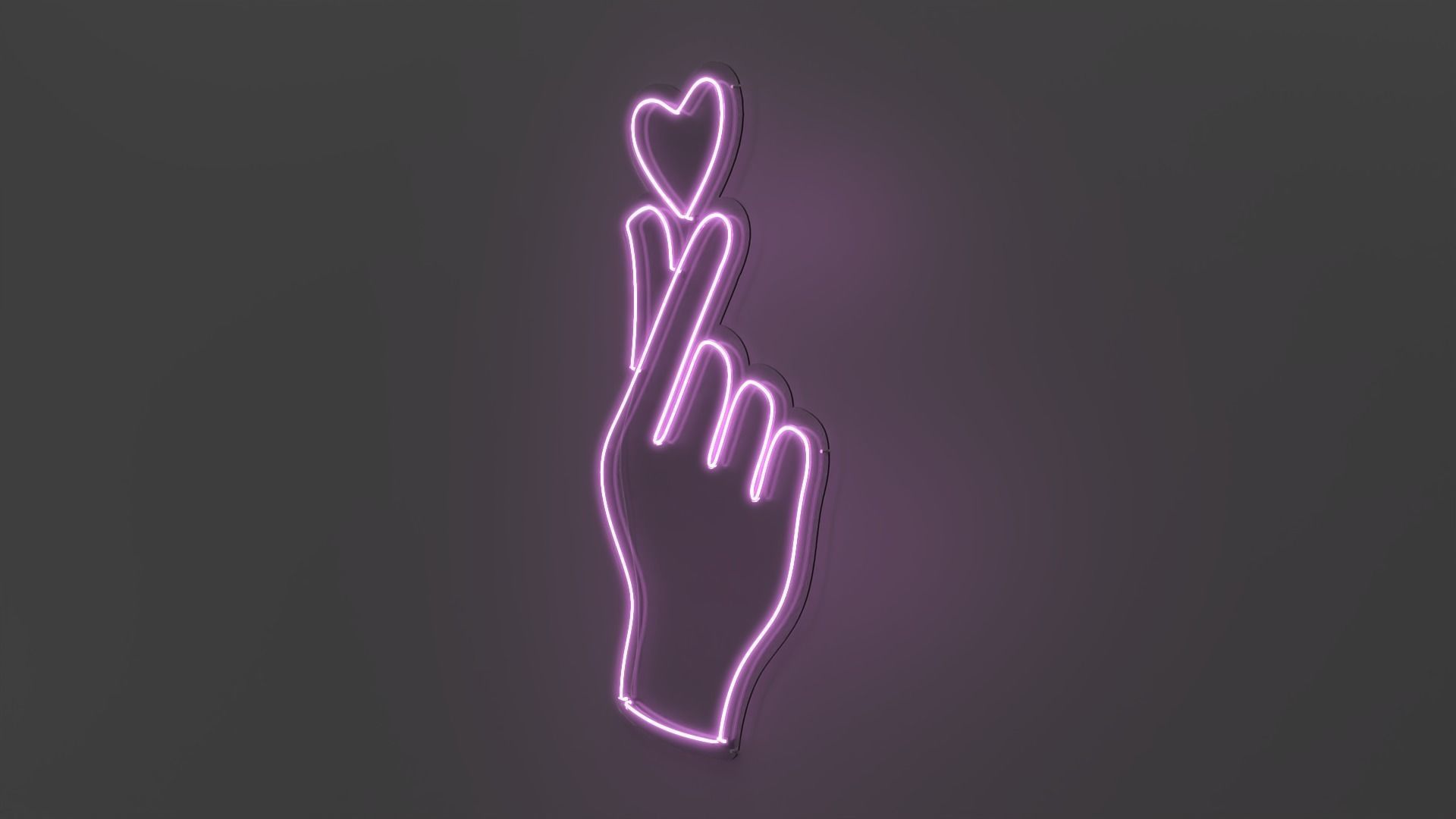 Korean Love Sign - Neon Sign 3D model_3