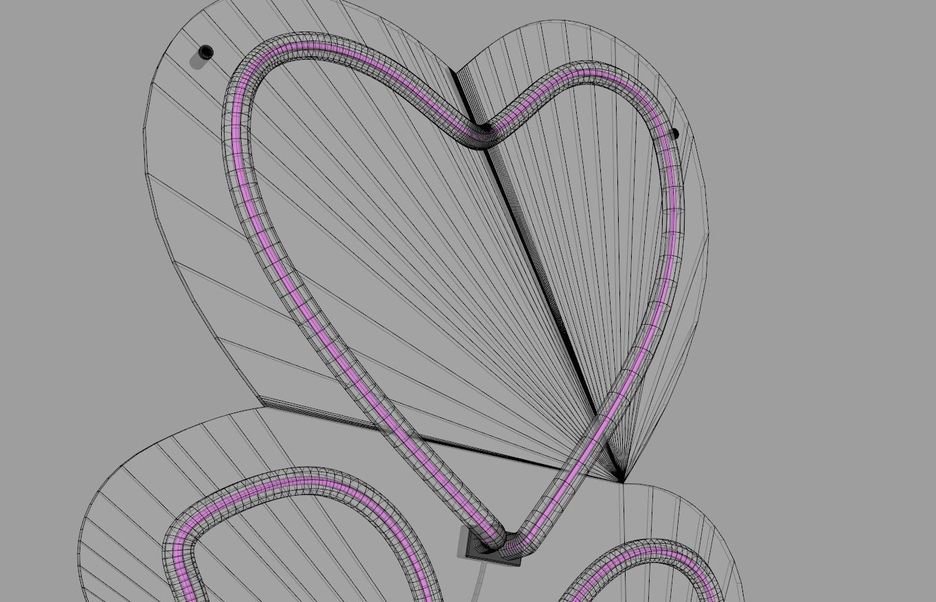 Korean Love Sign - Neon Sign 3D model_8