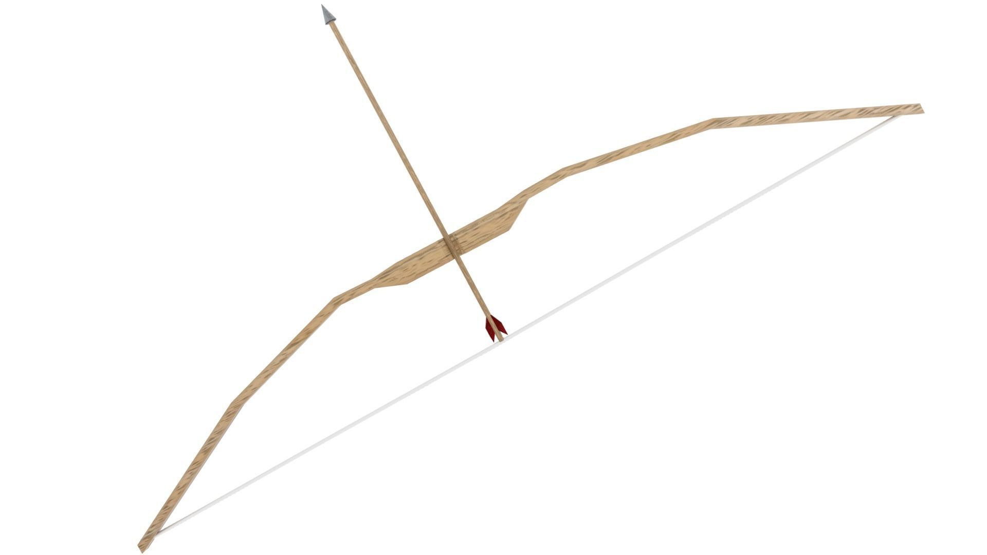 Lowpoly 3D Armaments bow and arrow Low-poly 3D model_14