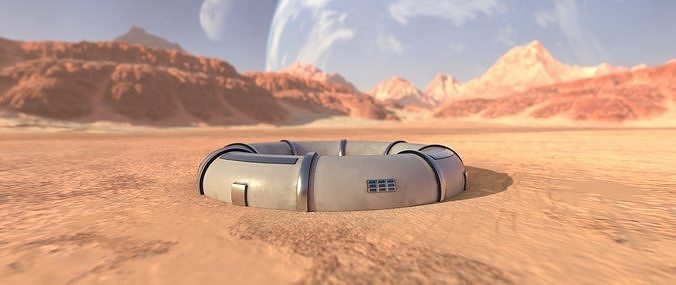 Martian module Low-poly 3D model