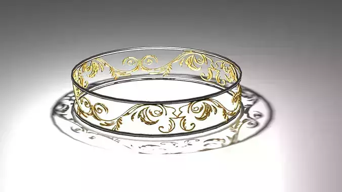 Ringlet gold and silver bangle