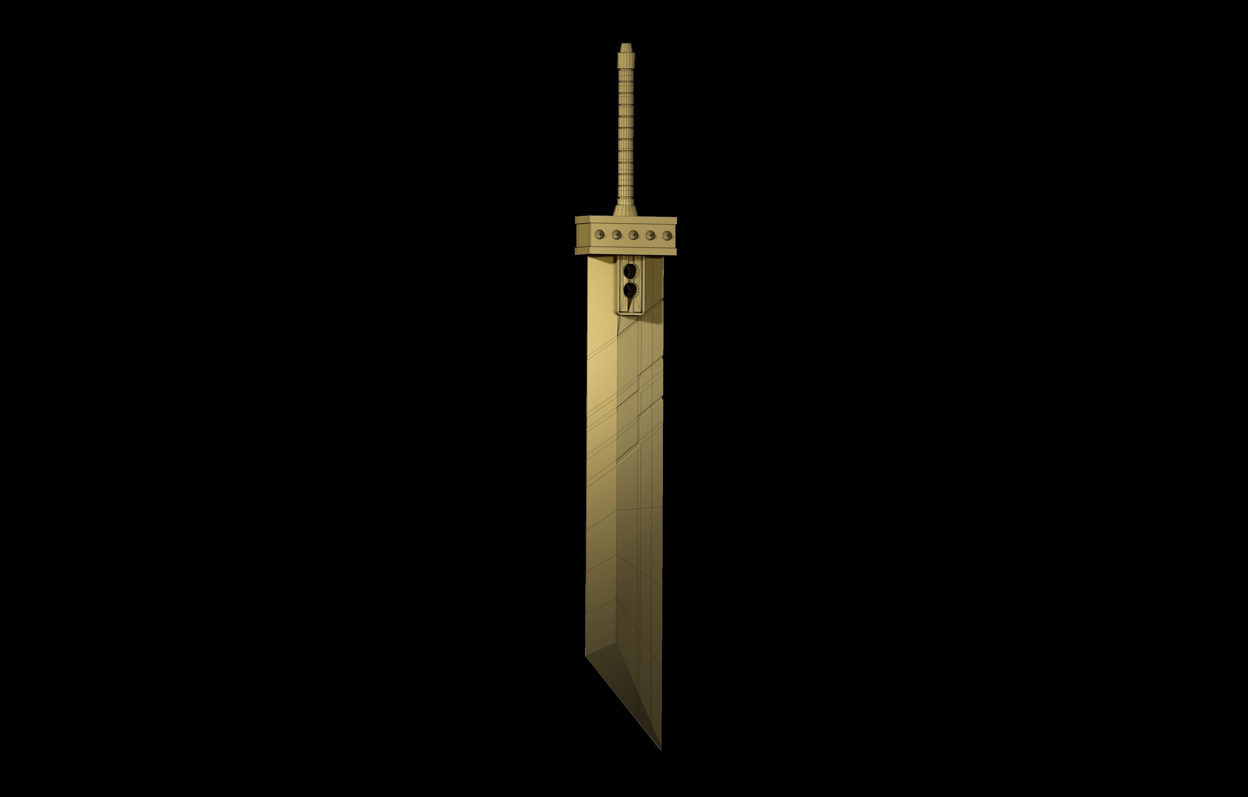 Cloud Strife Sword Low-poly 3D model_3