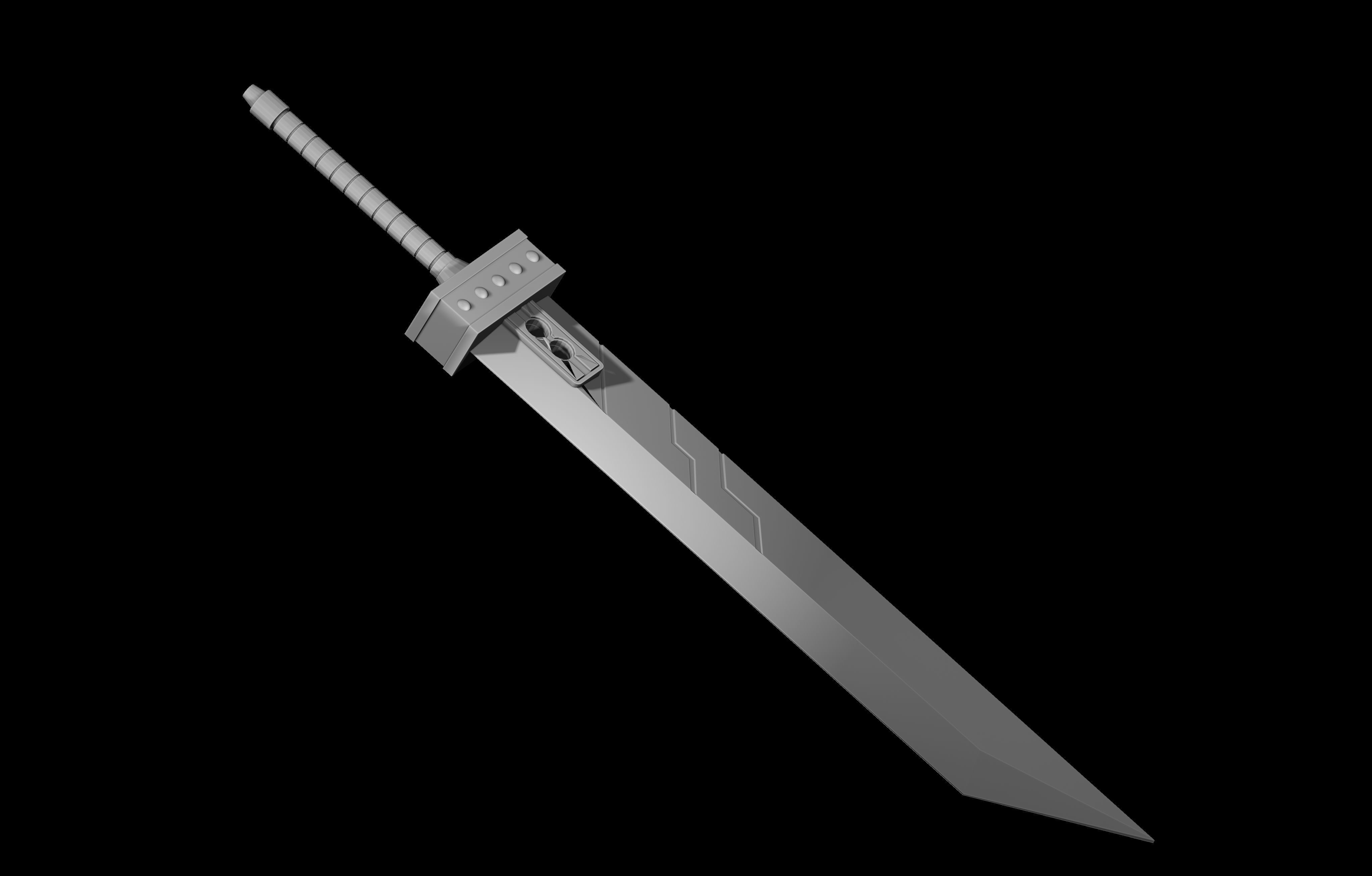 Cloud Strife Sword Low-poly 3D model_5