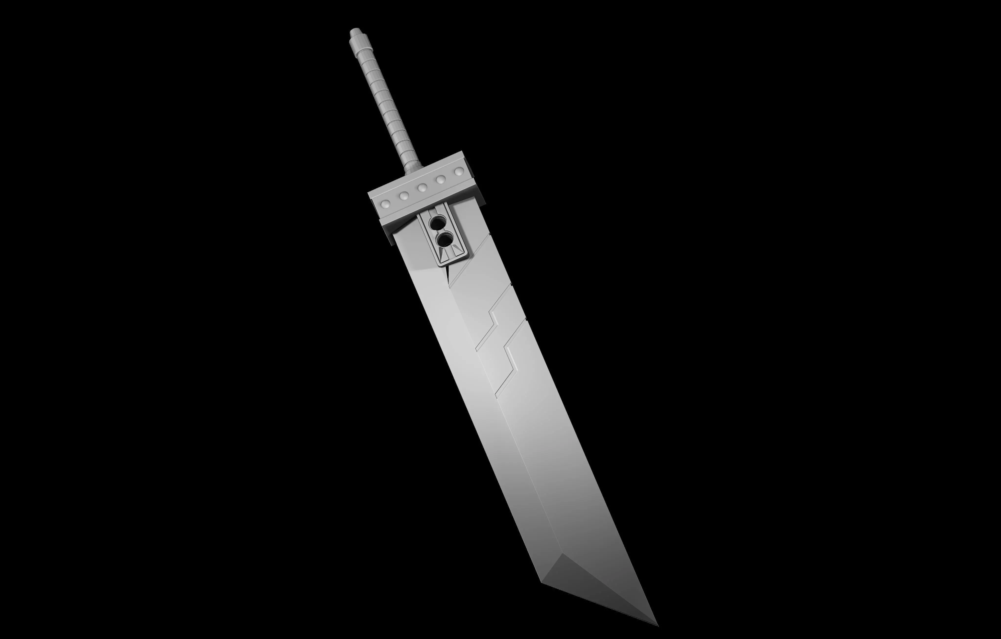 Cloud Strife Sword Low-poly 3D model_0
