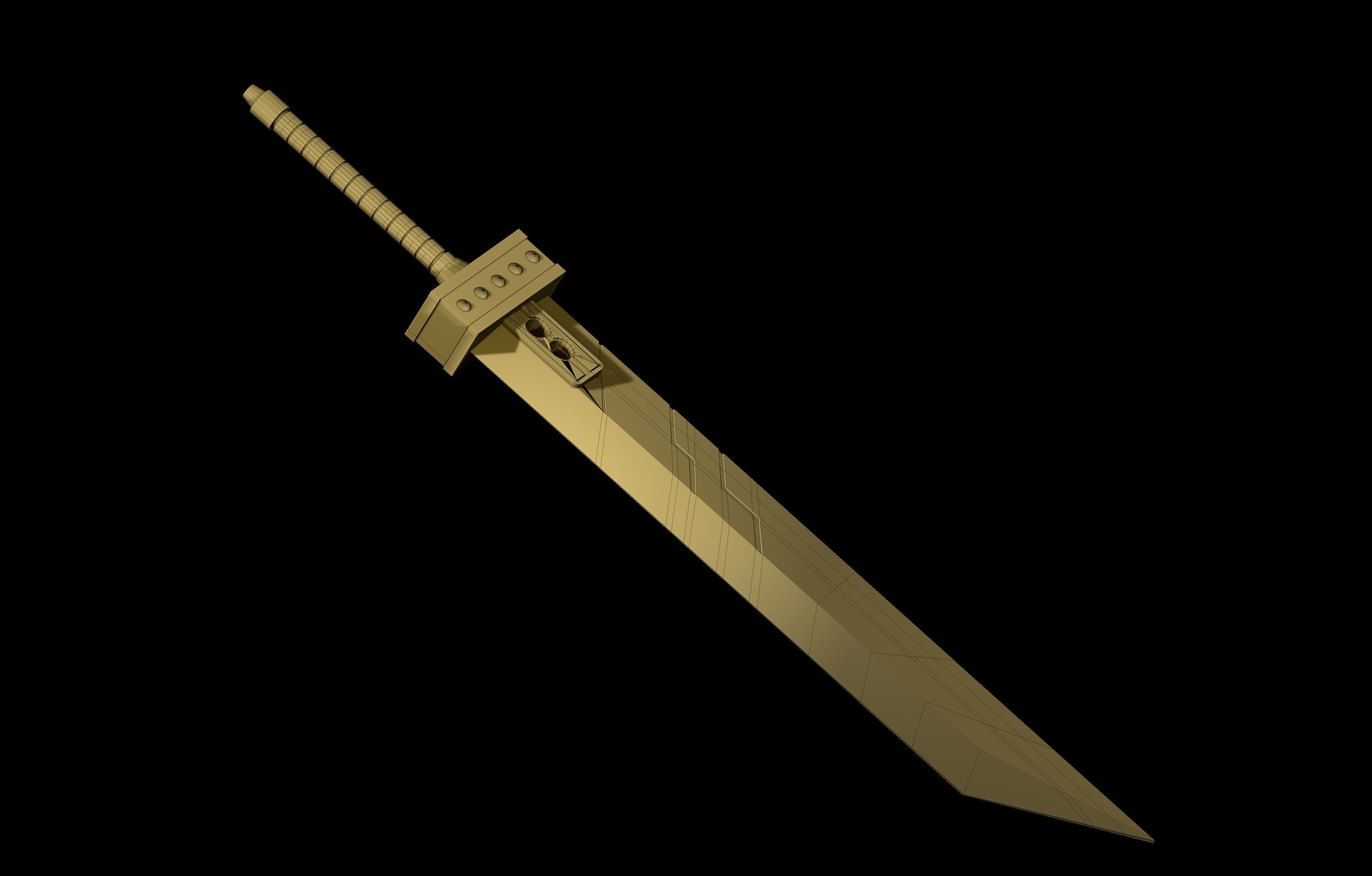Cloud Strife Sword Low-poly 3D model_4