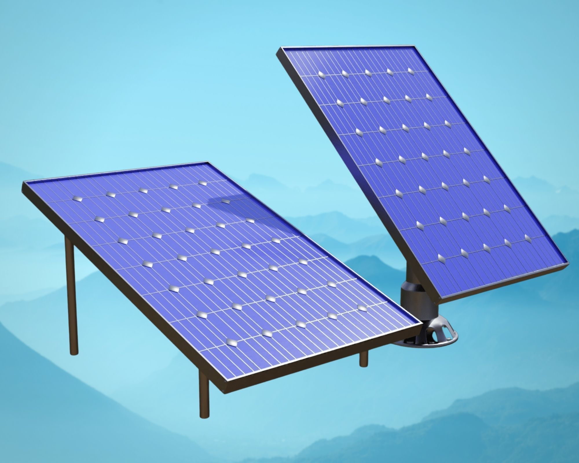 Solar Panel Set Low-poly 3D model_12