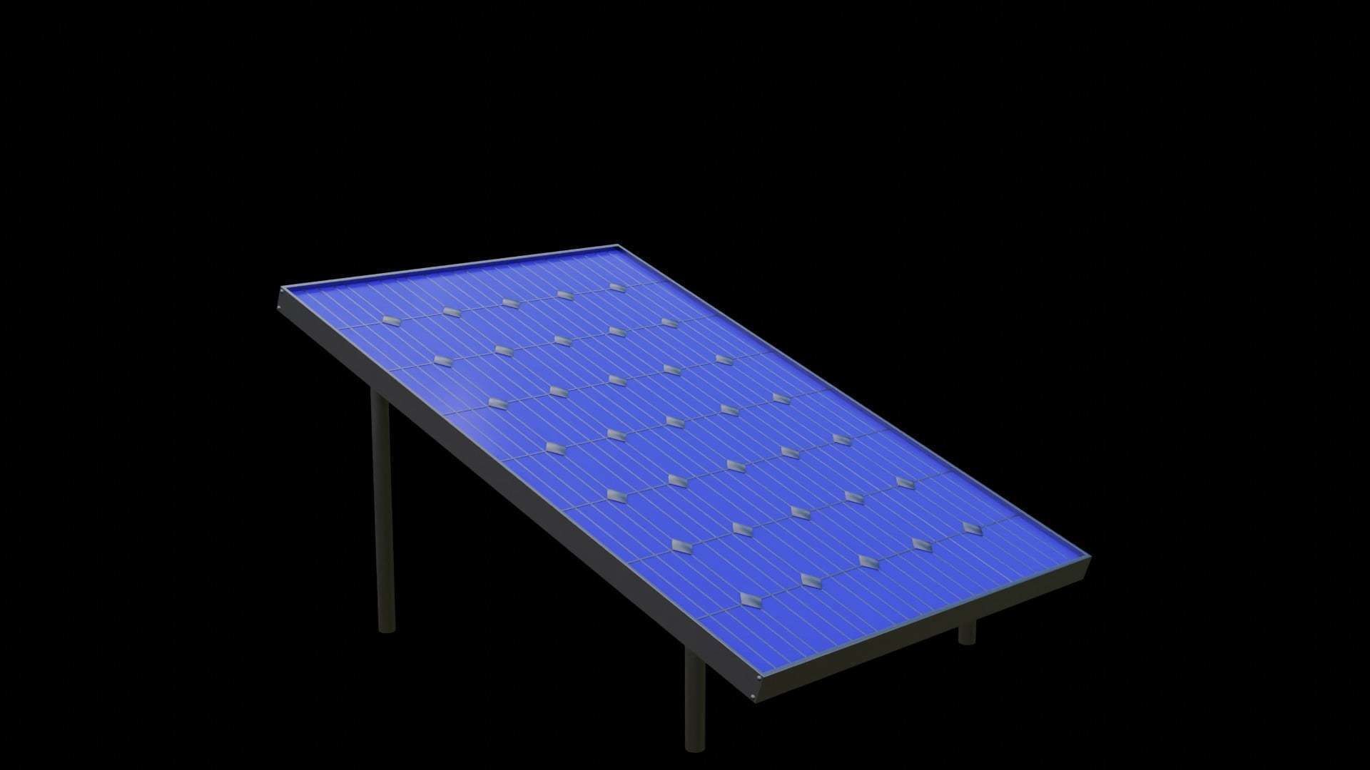Solar Panel Set Low-poly 3D model_2