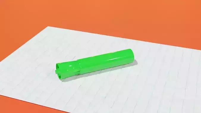 Highlighter pencil on piece of paper