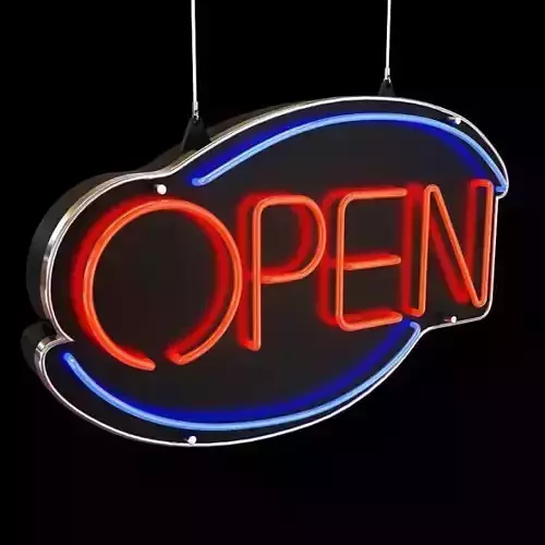 Red Blue Hanging Neon Light