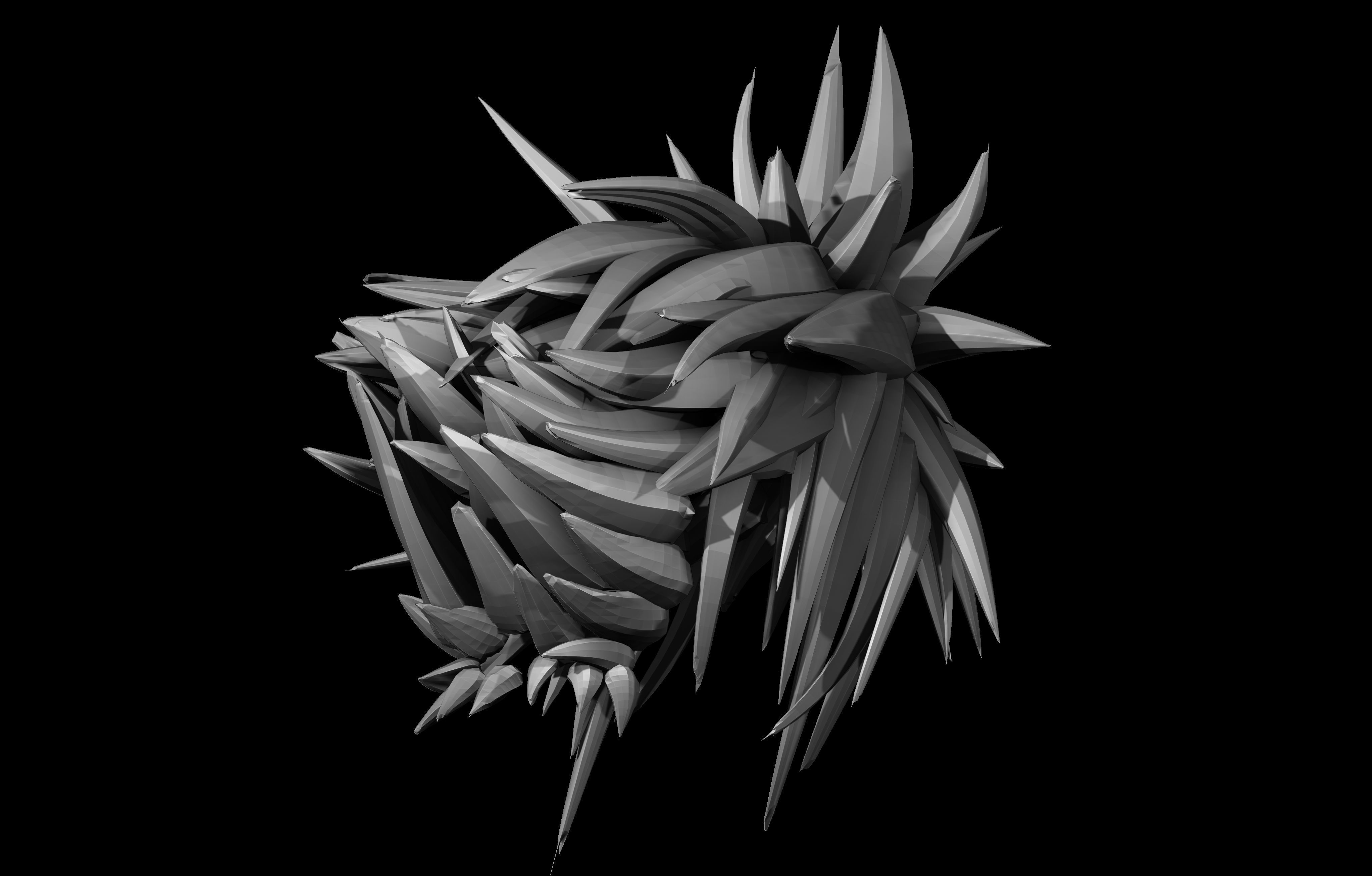 Cloud Strife Hair 3D model_2