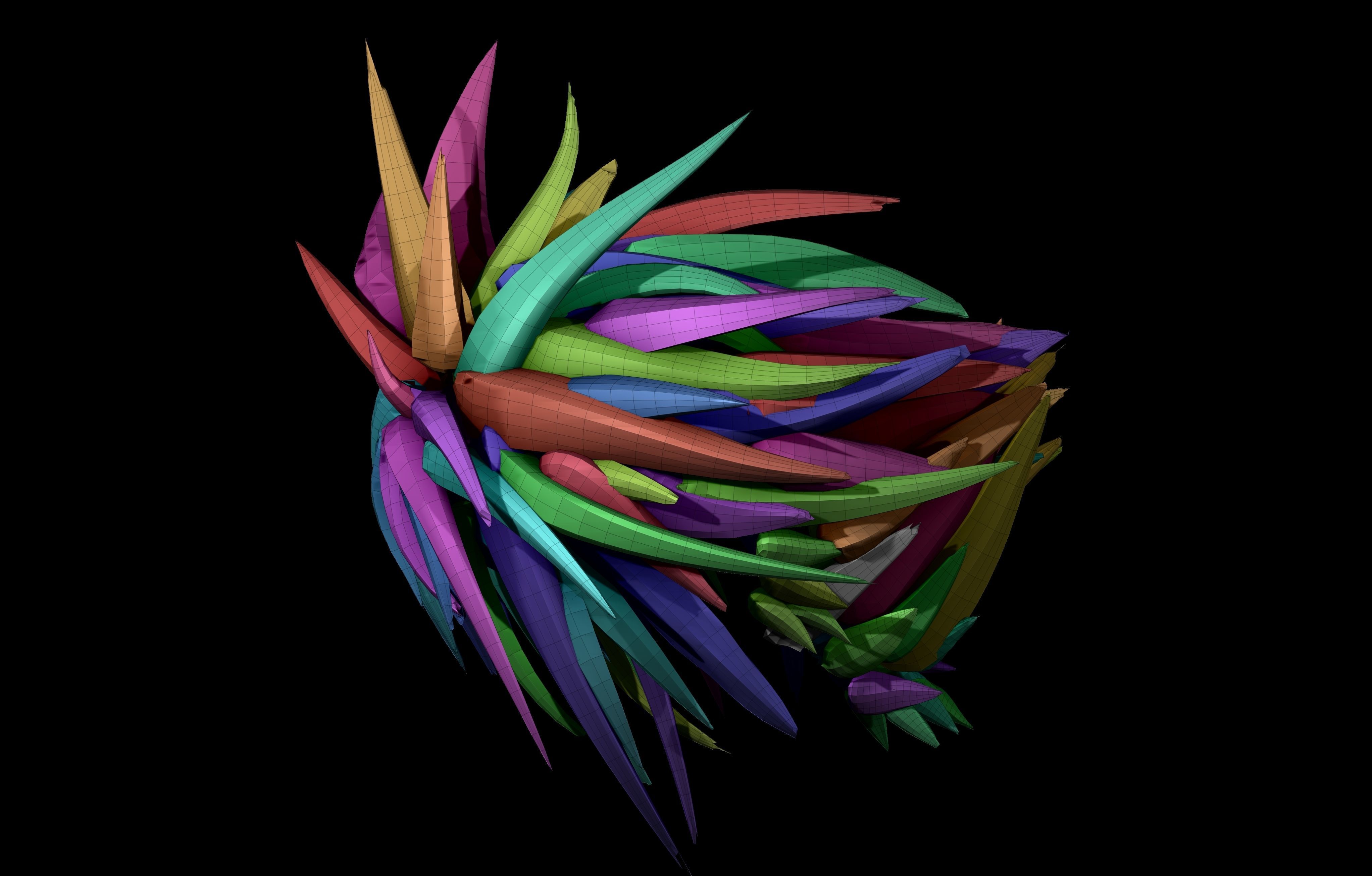 Cloud Strife Hair 3D model_4