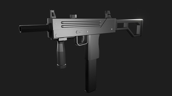 Low Poly Mac-11 gun Free low-poly 3D model