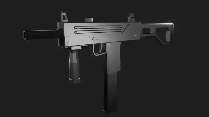 Low Poly Mac-11 gun