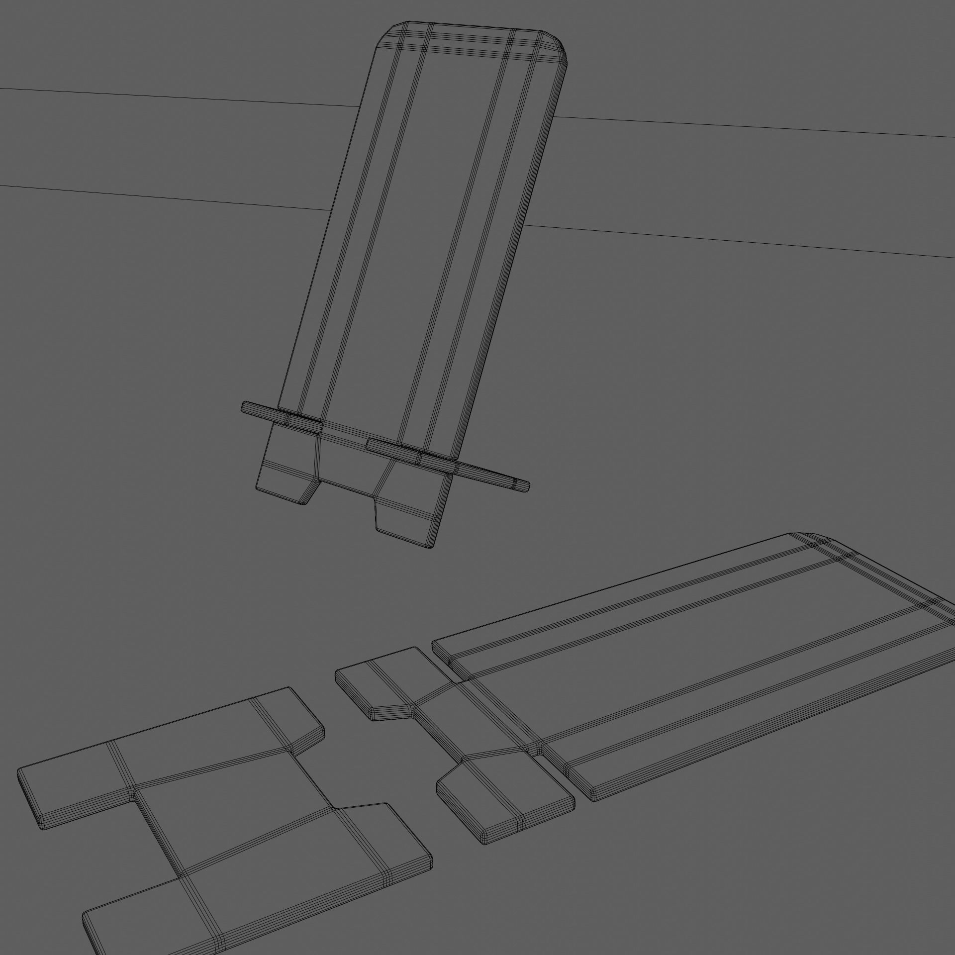 Phone stand holder with 2 parts 3D print model_3