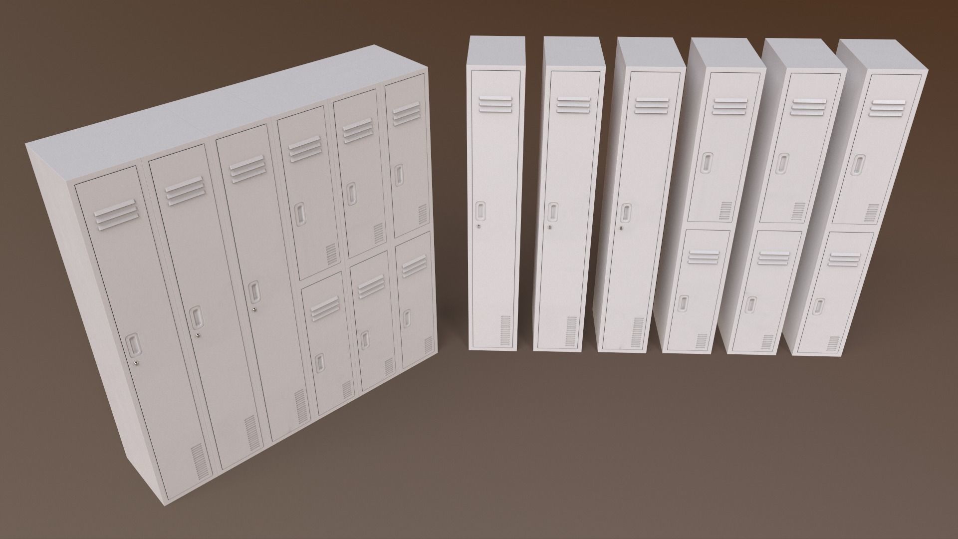PBR School Gym Locker 06 - Green Light Low-poly 3D model_26
