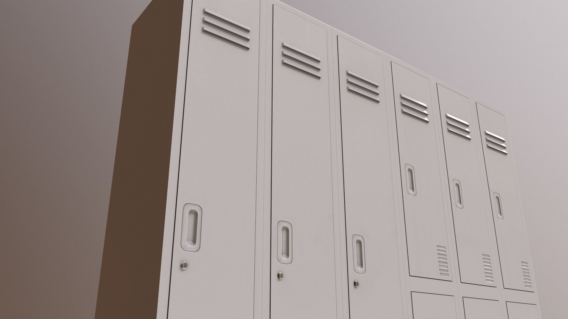 PBR School Gym Locker 06 - Green Light Low-poly 3D model_24