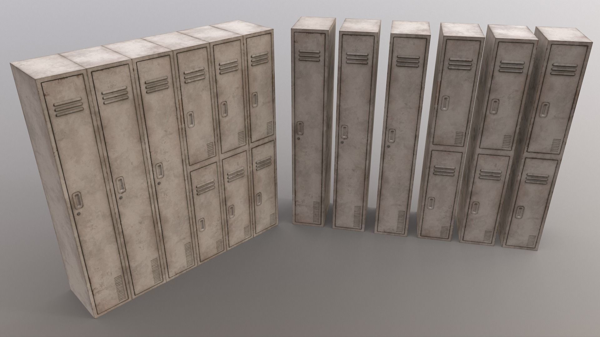 PBR School Gym Locker 06 - Multi color Pack 3D Model Collection_62