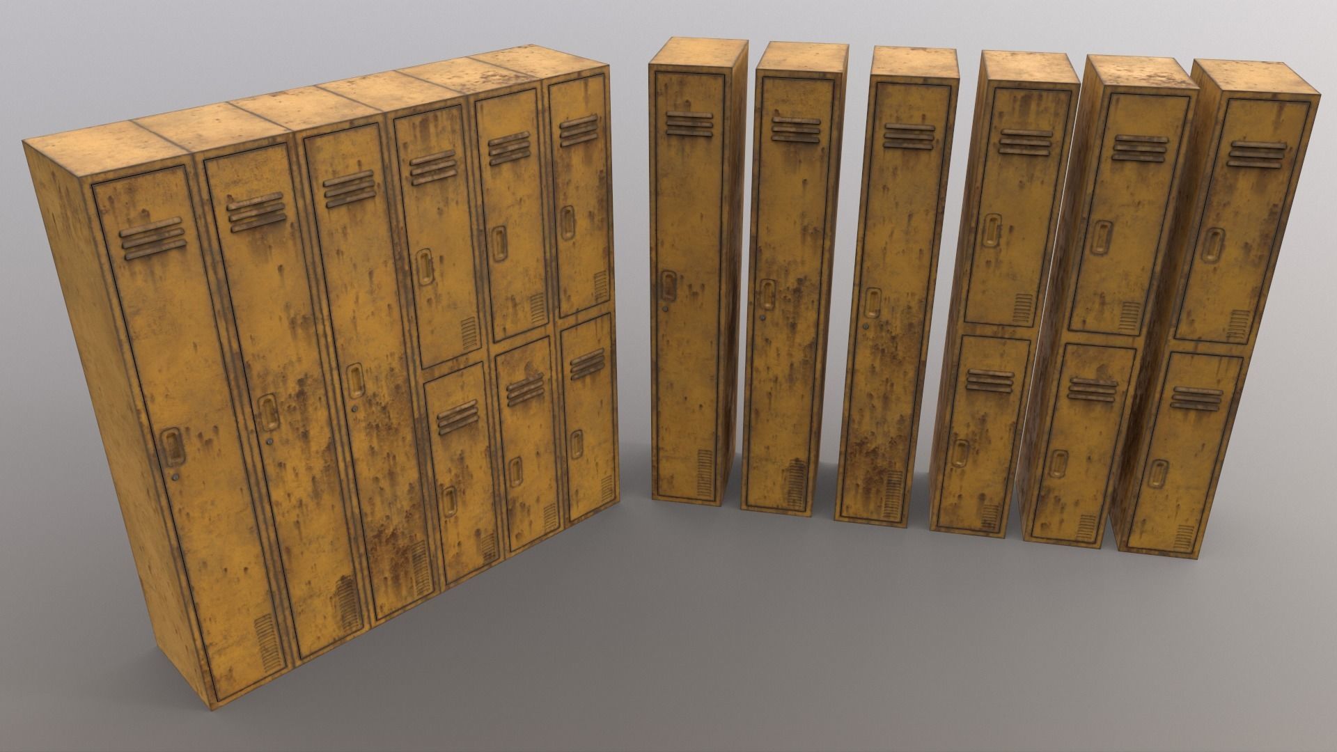 PBR School Gym Locker 06 - Multi color Pack 3D Model Collection_66