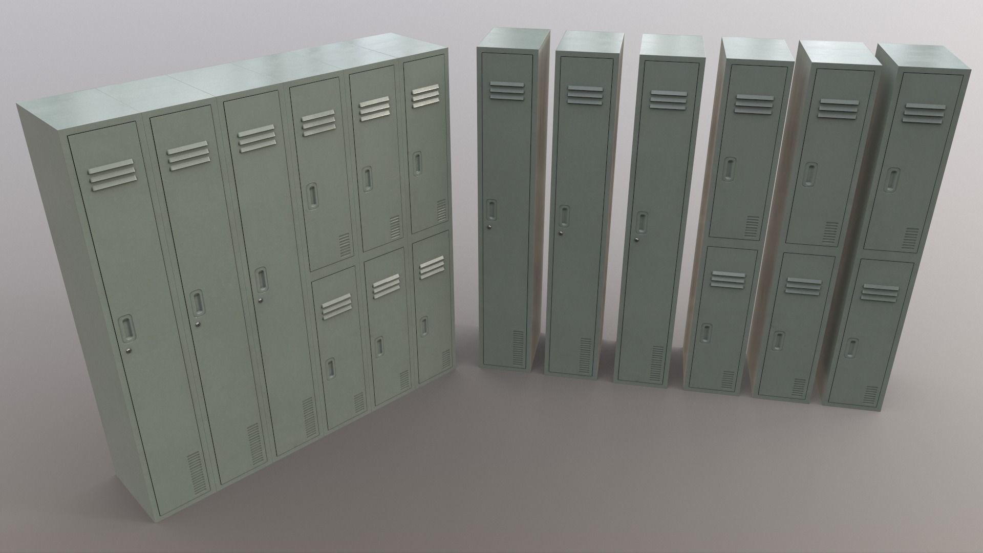 PBR School Gym Locker 06 - Multi color Pack 3D Model Collection_55