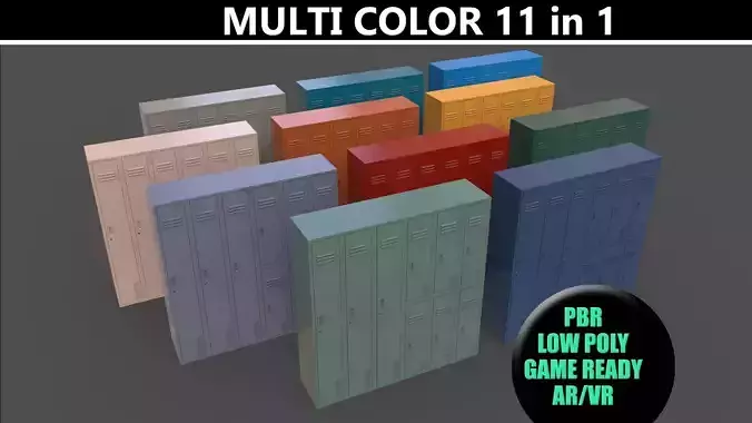PBR School Gym Locker 06 - Multi color Pack