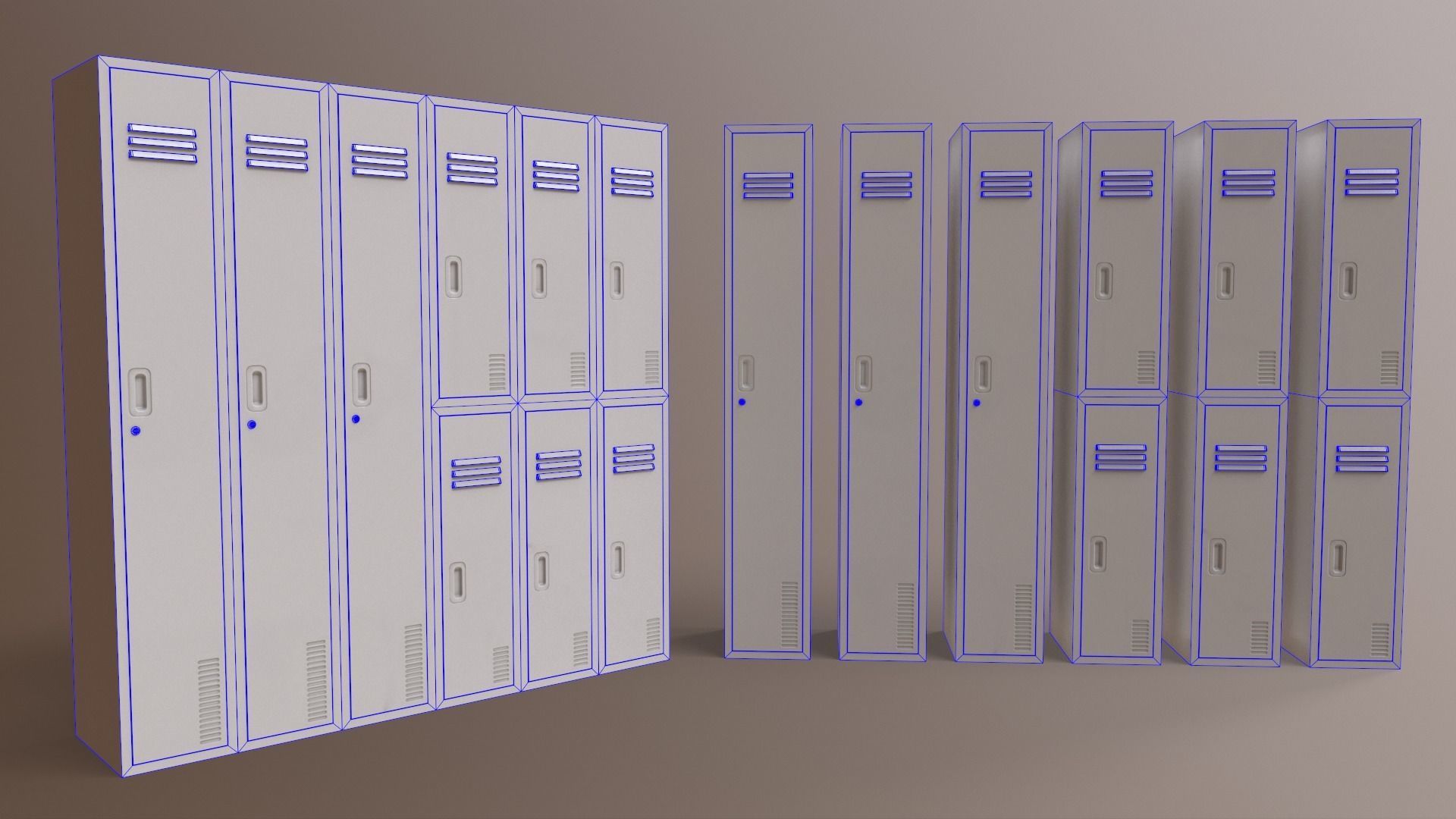 PBR School Gym Locker 06 - Multi color Pack 3D Model Collection_96