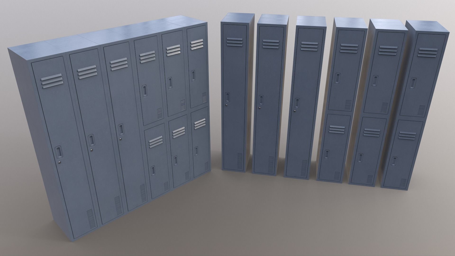 PBR School Gym Locker 06 - Multi color Pack 3D Model Collection_46