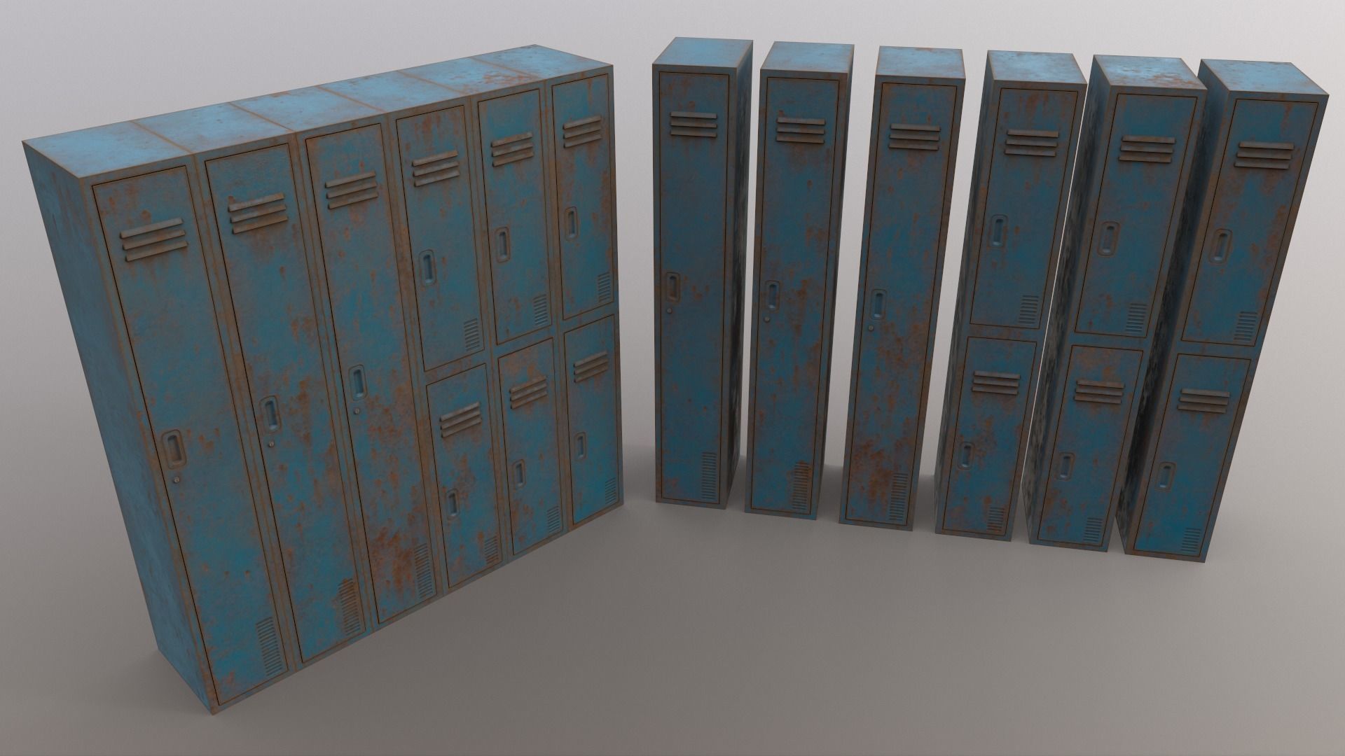 PBR School Gym Locker 06 - Multi color Pack 3D Model Collection_42