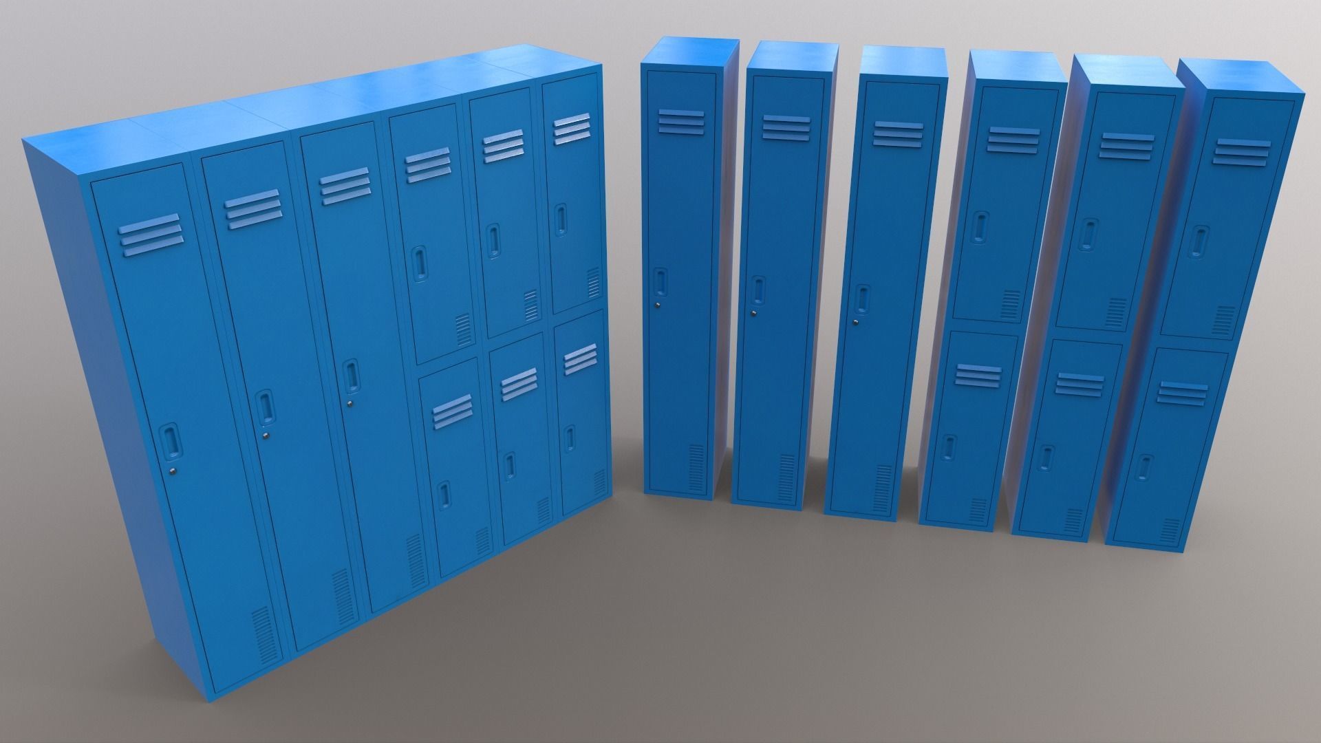 PBR School Gym Locker 06 - Multi color Pack 3D Model Collection_34