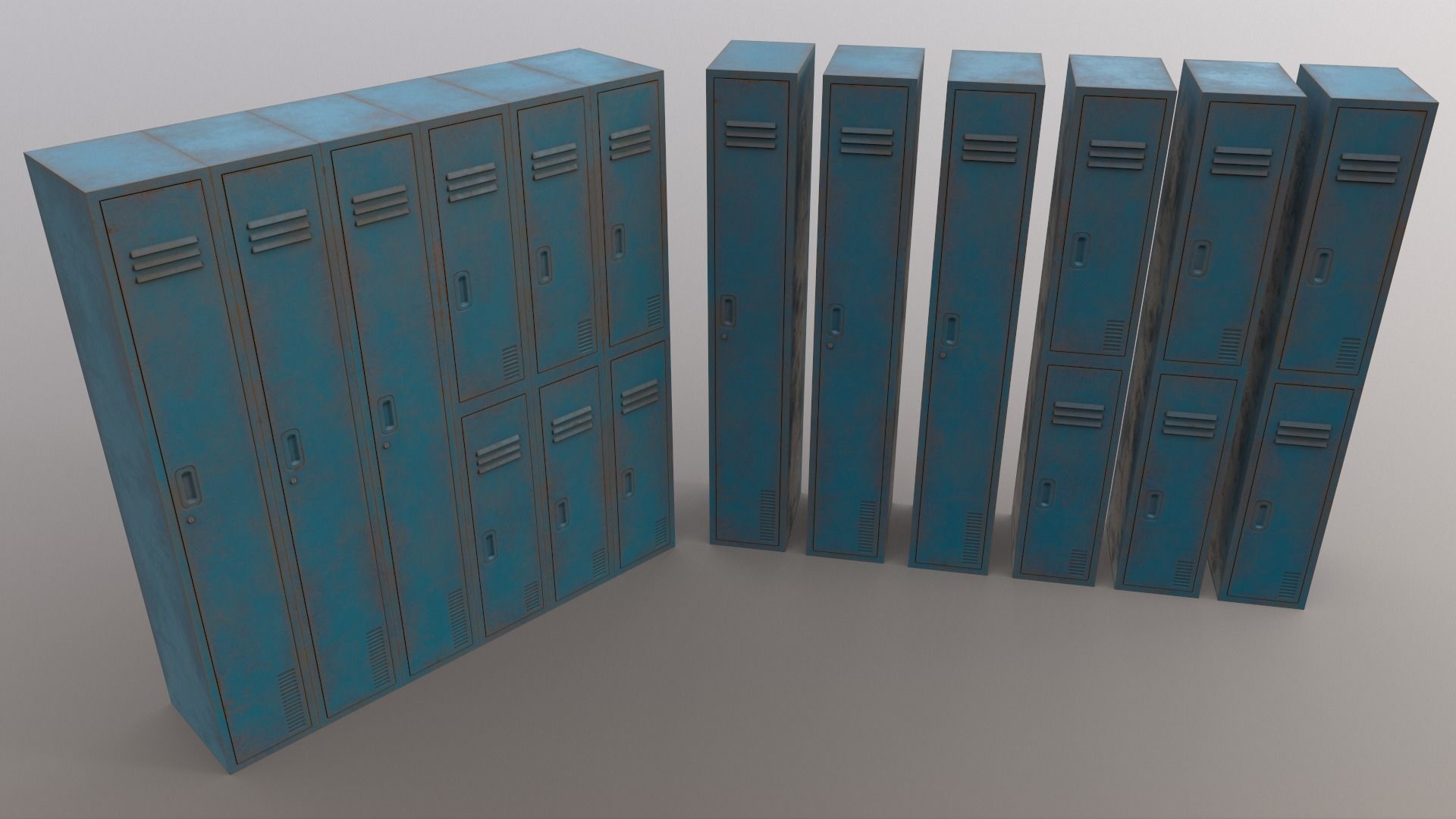 PBR School Gym Locker 06 - Multi color Pack 3D Model Collection_41