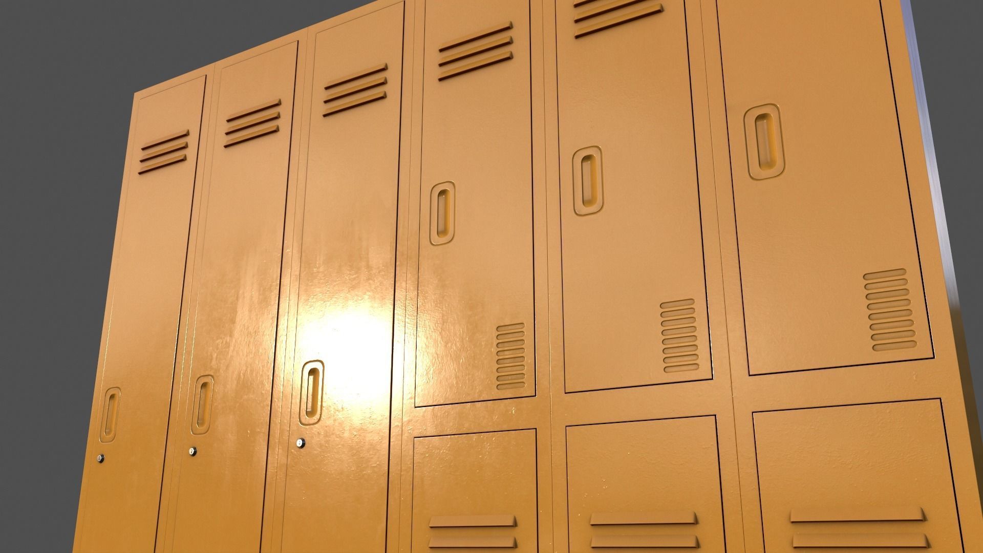 PBR School Gym Locker 06 - Multi color Pack 3D Model Collection_80