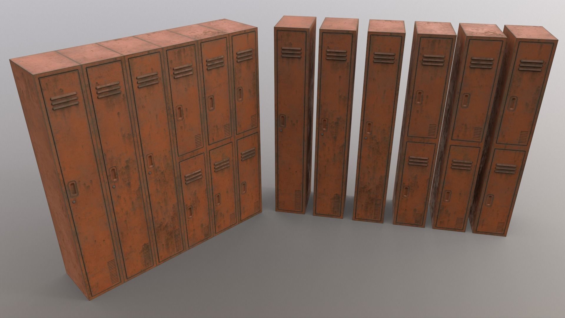 PBR School Gym Locker 06 - Multi color Pack 3D Model Collection_51