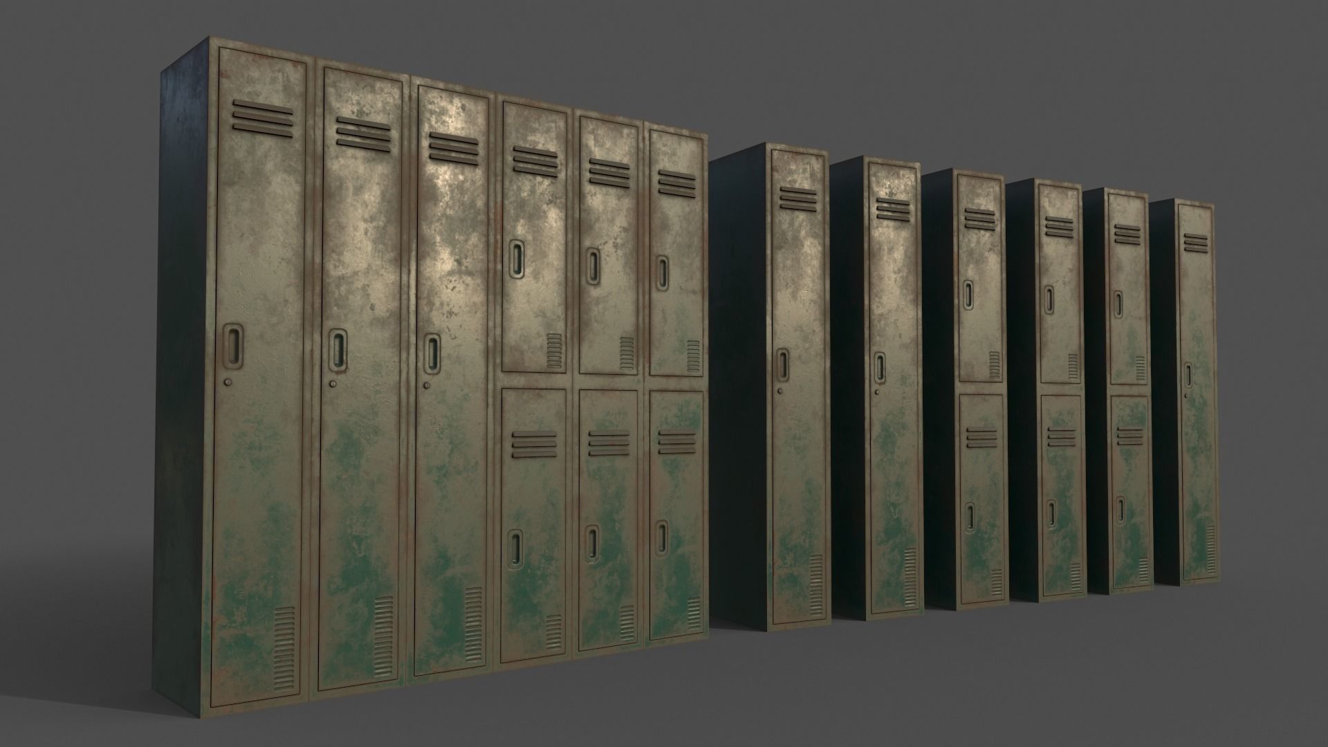 PBR School Gym Locker 06 - Multi color Pack 3D Model Collection_11