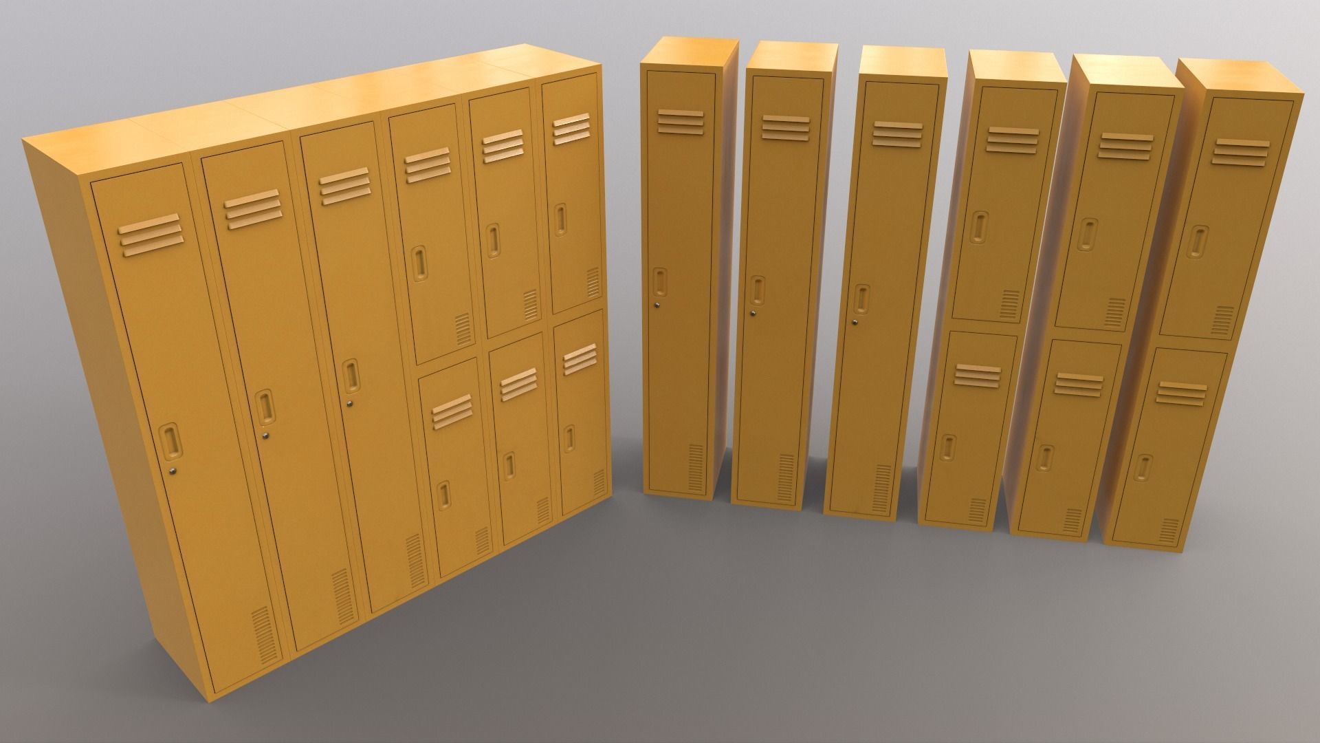 PBR School Gym Locker 06 - Multi color Pack 3D Model Collection_64